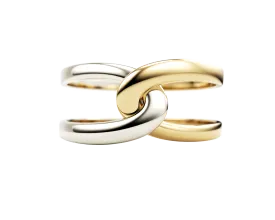 10K Two Tone Twist Ring