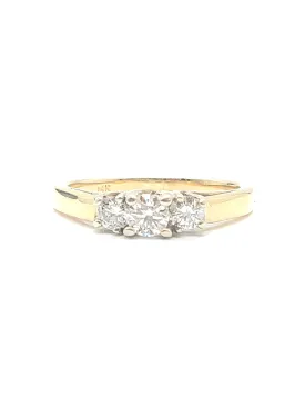 1/2 Carat Round Diamond 3 Stone Ring