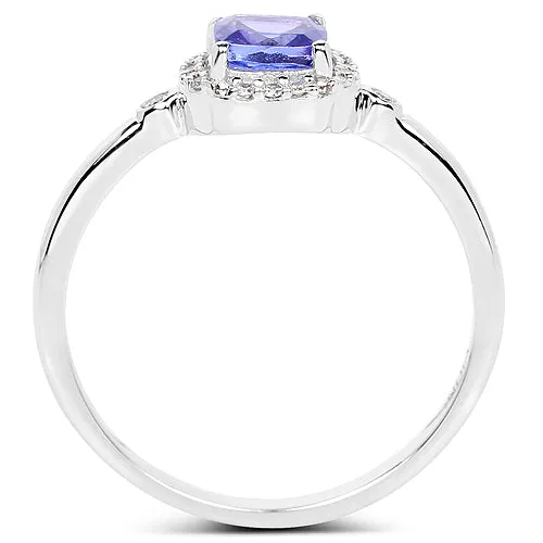 14KW Gold Tanzanite and Diamond Ladies Ring