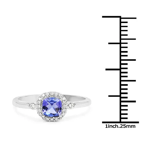 14KW Gold Tanzanite and Diamond Ladies Ring