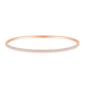 18K Rose Gold Diamond Pave Bangle