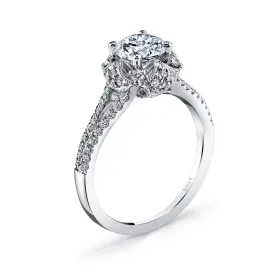 18K White Gold Diamond Engagement Ring