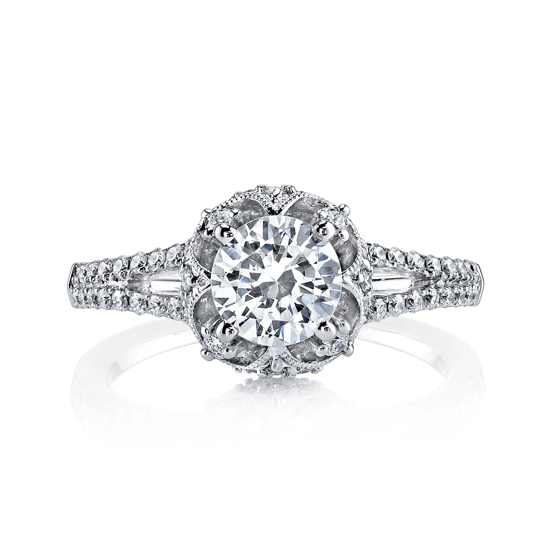 18K White Gold Diamond Engagement Ring