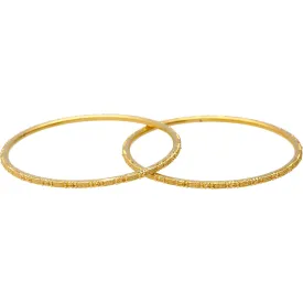 22K Gold Thin Indian Bangle Set of 2