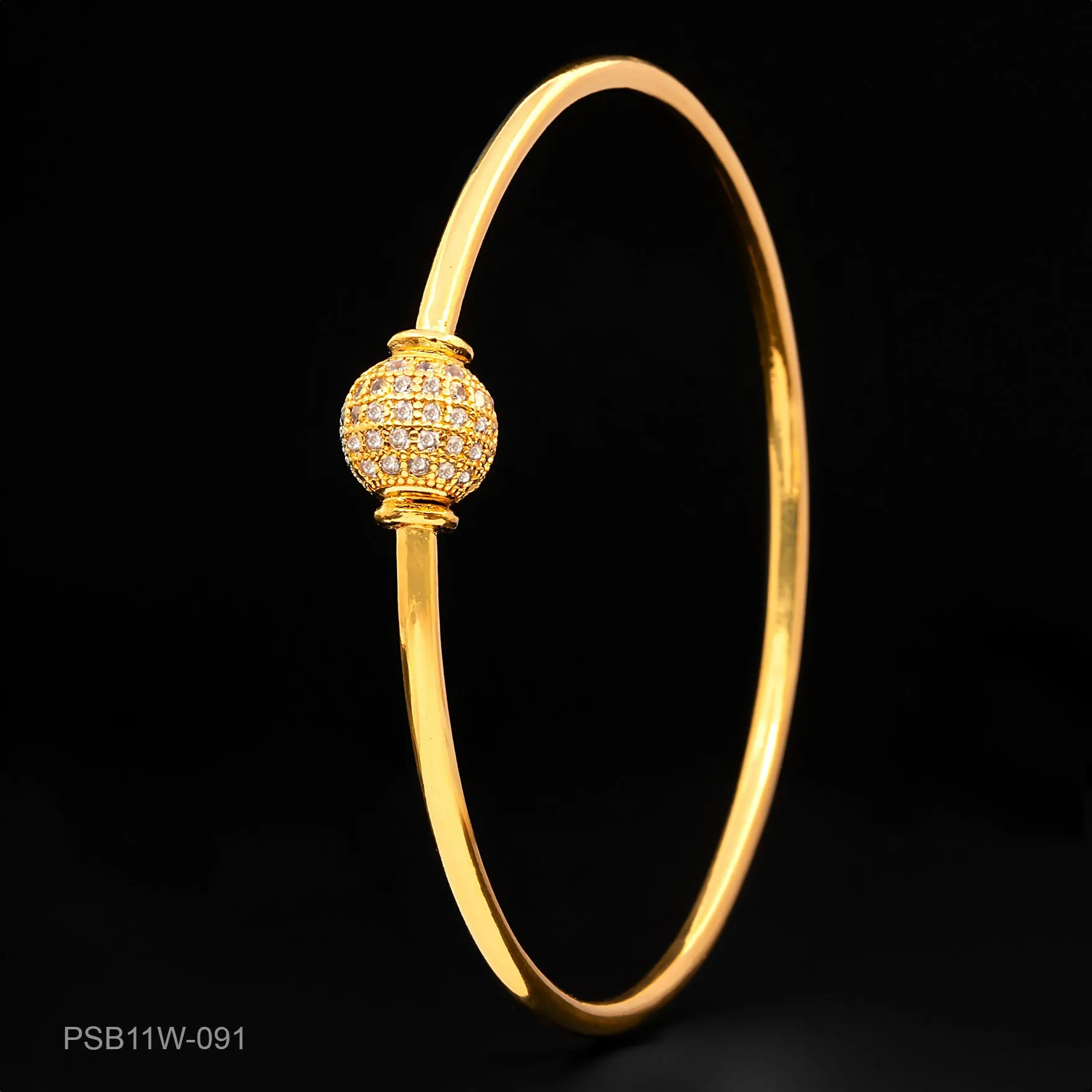 24ct Heavy Gold Plated Stone Bangle PSB11W-091