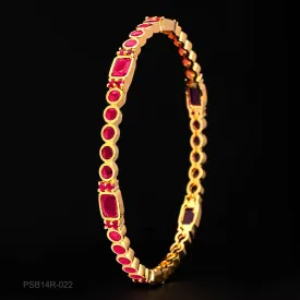 24ct Heavy Gold Plated Stone Bangle PSB14R-022