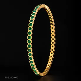 24ct Heavy Gold Plated Stone Bangle PSB26G-002