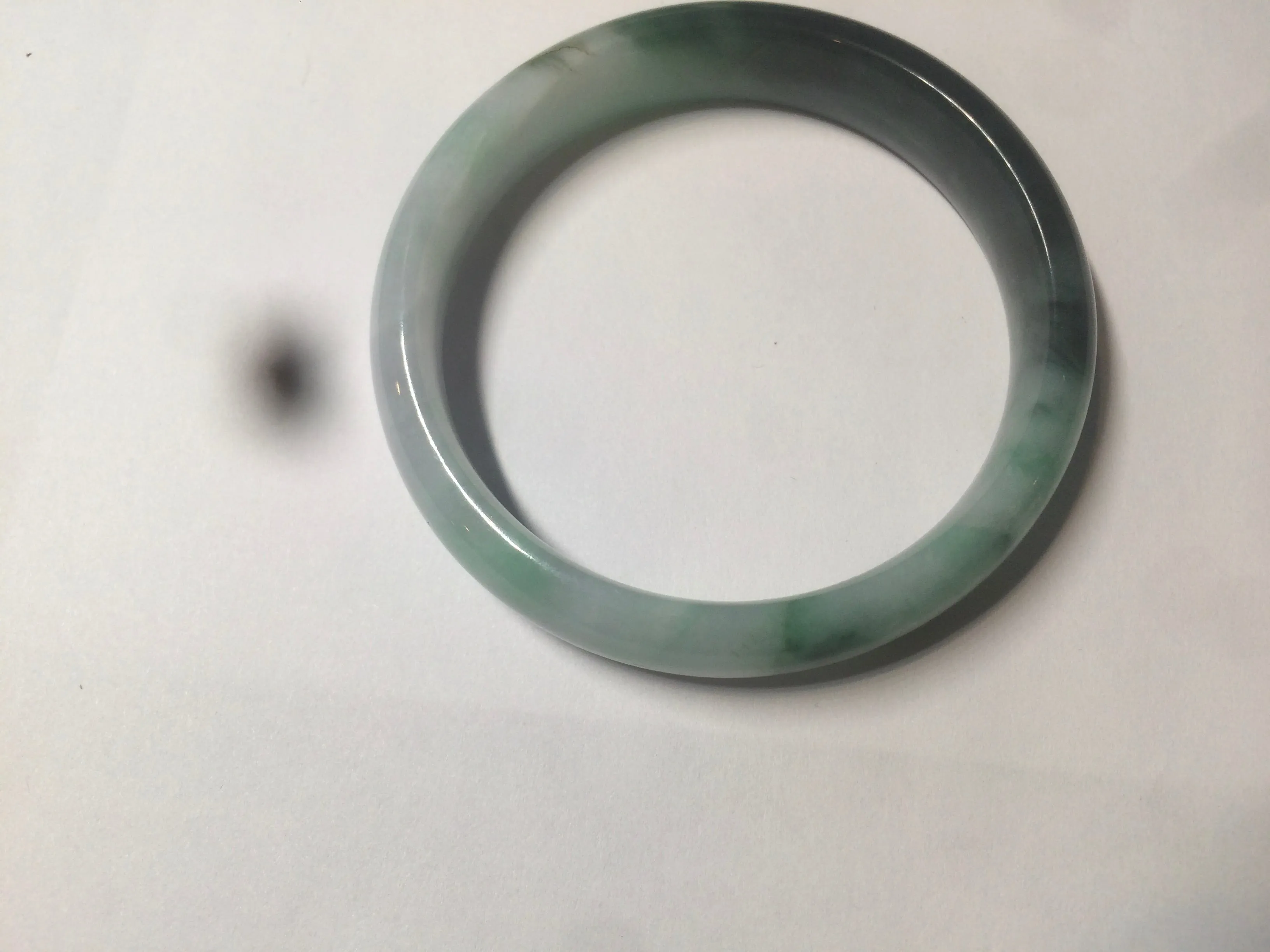 46.7mm Certified Type A 100% Natural sunny green/dark green/purple Jadeite Jade bangle AX6-0100