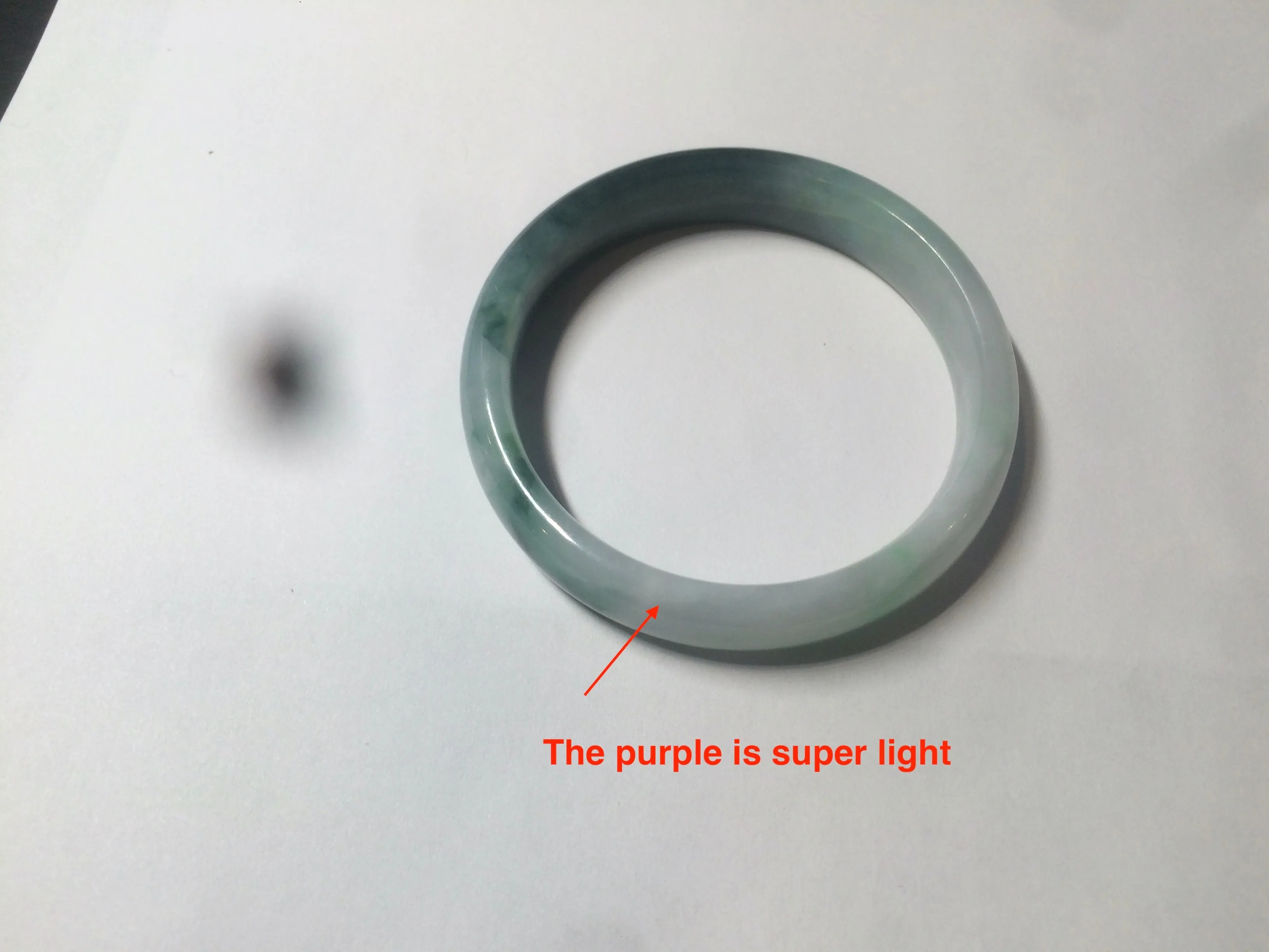 46.7mm Certified Type A 100% Natural sunny green/dark green/purple Jadeite Jade bangle AX6-0100