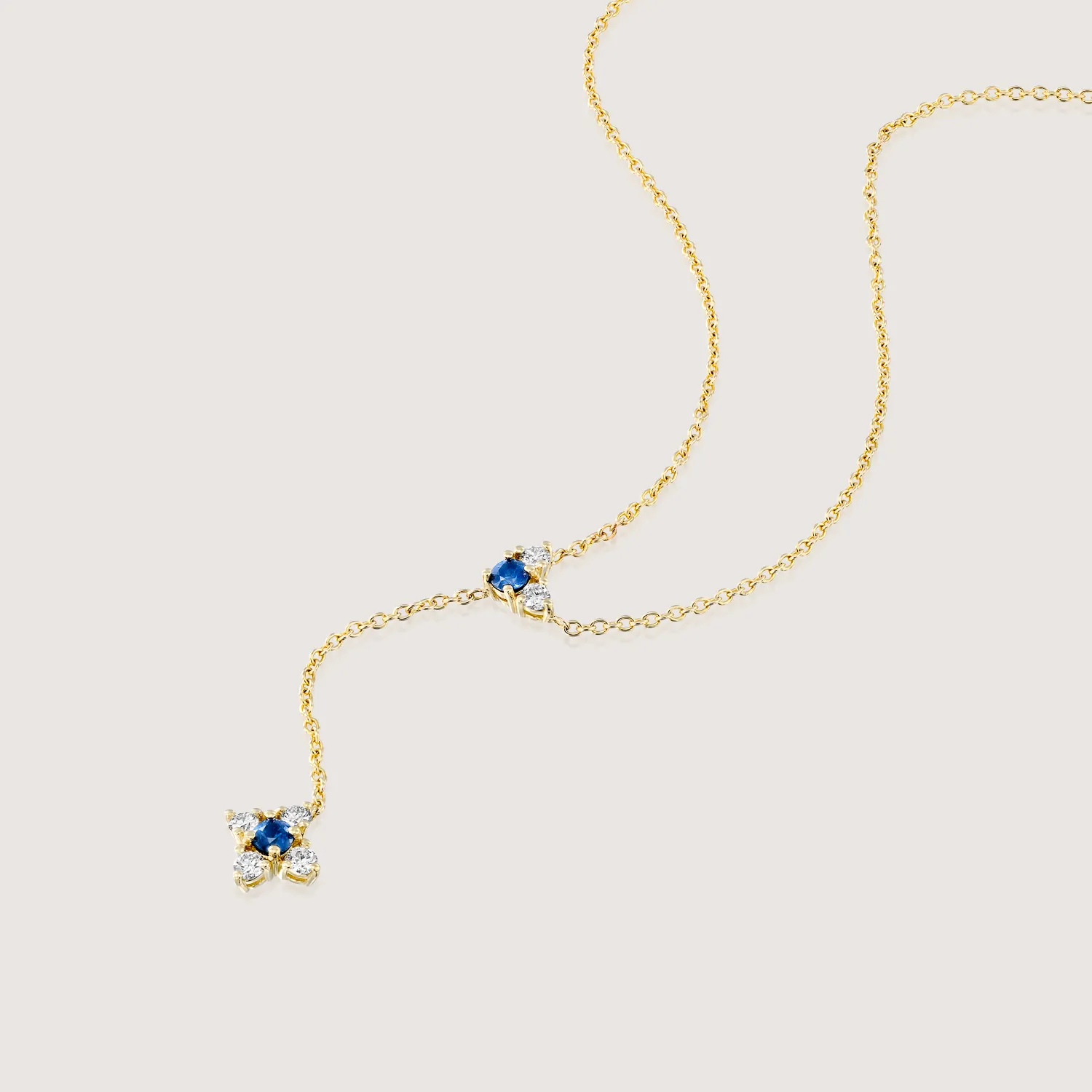 Alexandra Gold Necklace Sapphire & White Diamonds