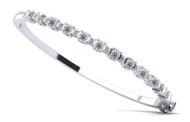 Alternating Diamonds Bangle Diamond  with 1.55 ct.(finished) 1.7mm, 3mm