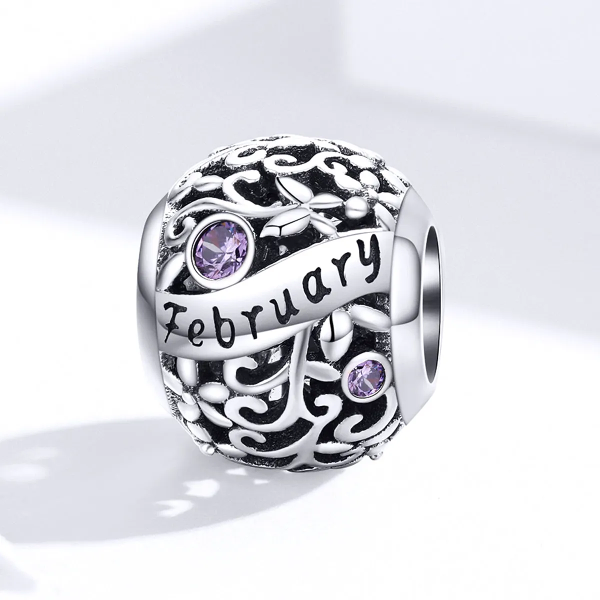 Amethyst Birthstone February Charm 925 Sterling Silver