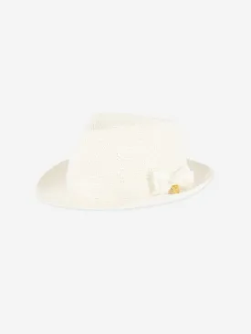 Angels Face Girls Frankie Straw Trilby Hat in White