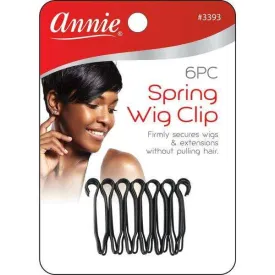 Annie 6pc Spring Wig Clip Black #3393