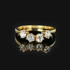 Antique 1.15 CTW Mine Cut Diamond Ring in 14K Gold