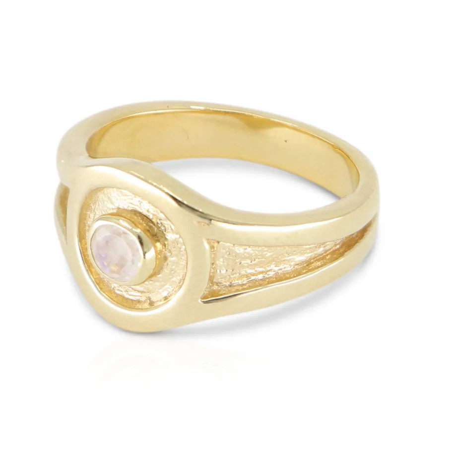 Athens Moonstone Gold Signet