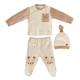 Beige Adventurous Bear Graphic Outfit