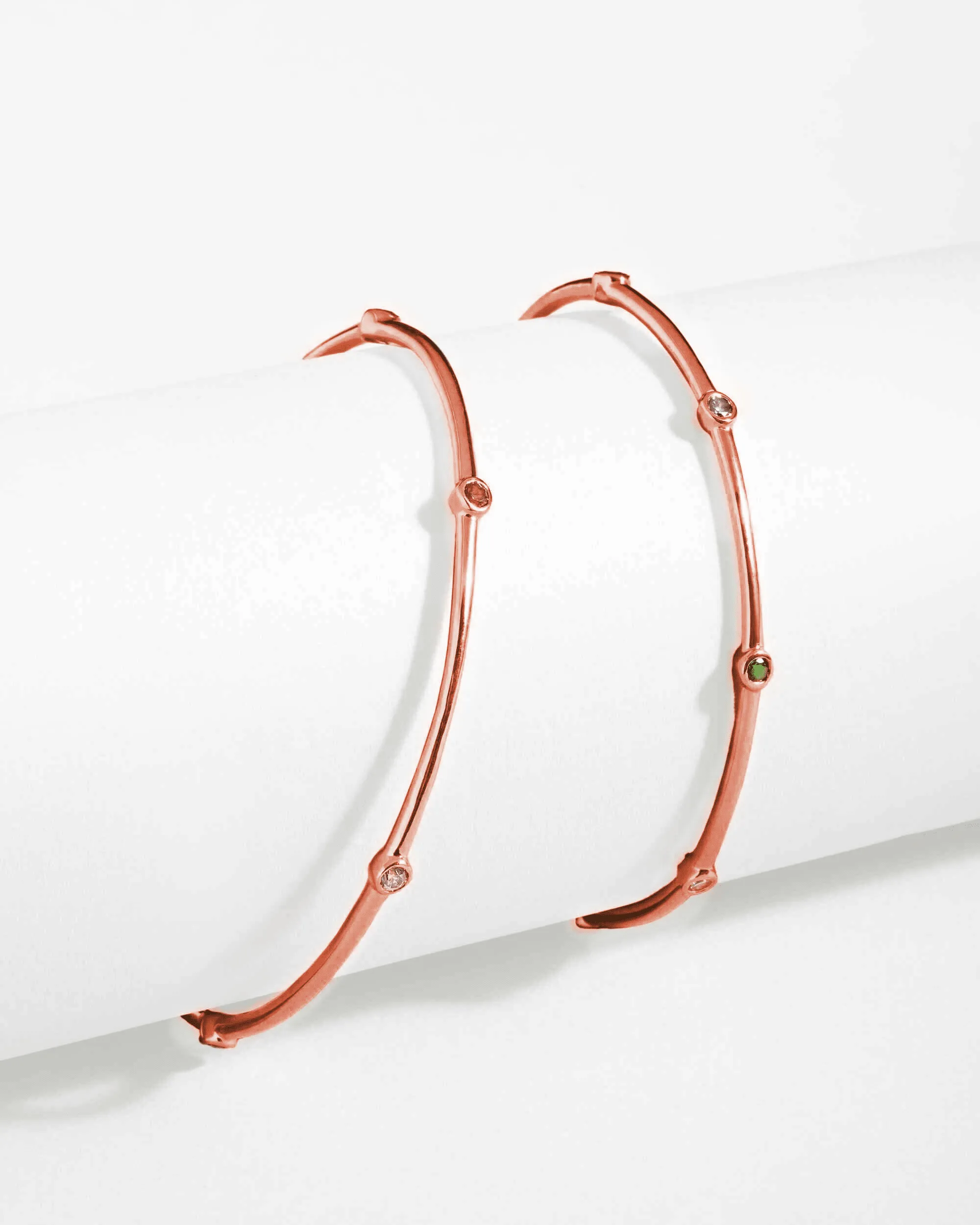 Birthstone Bangle - 18K Rose Vermeil