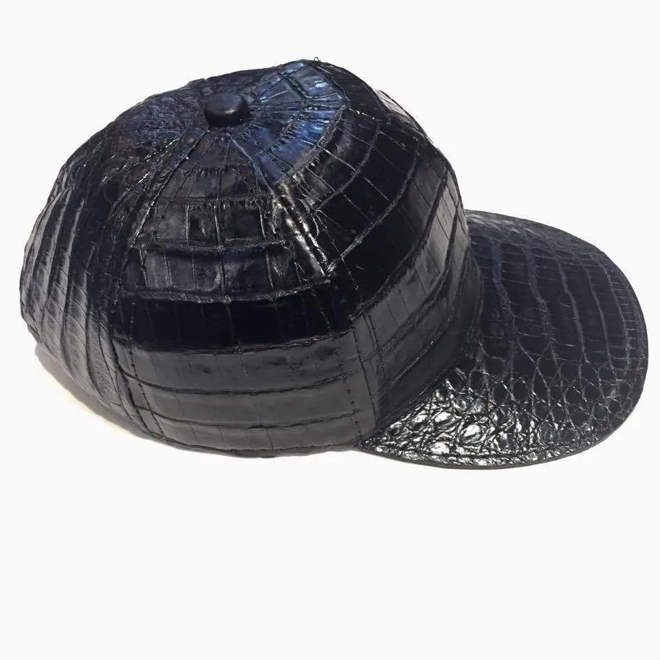 Black All Over Alligator body Strap-back Hat