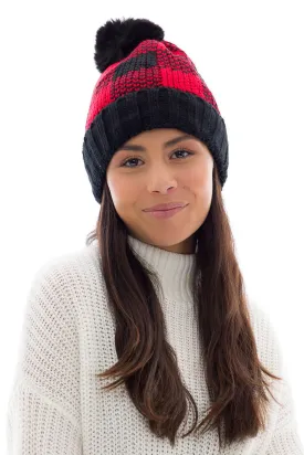 Black & Red - Cozy Lined Hat