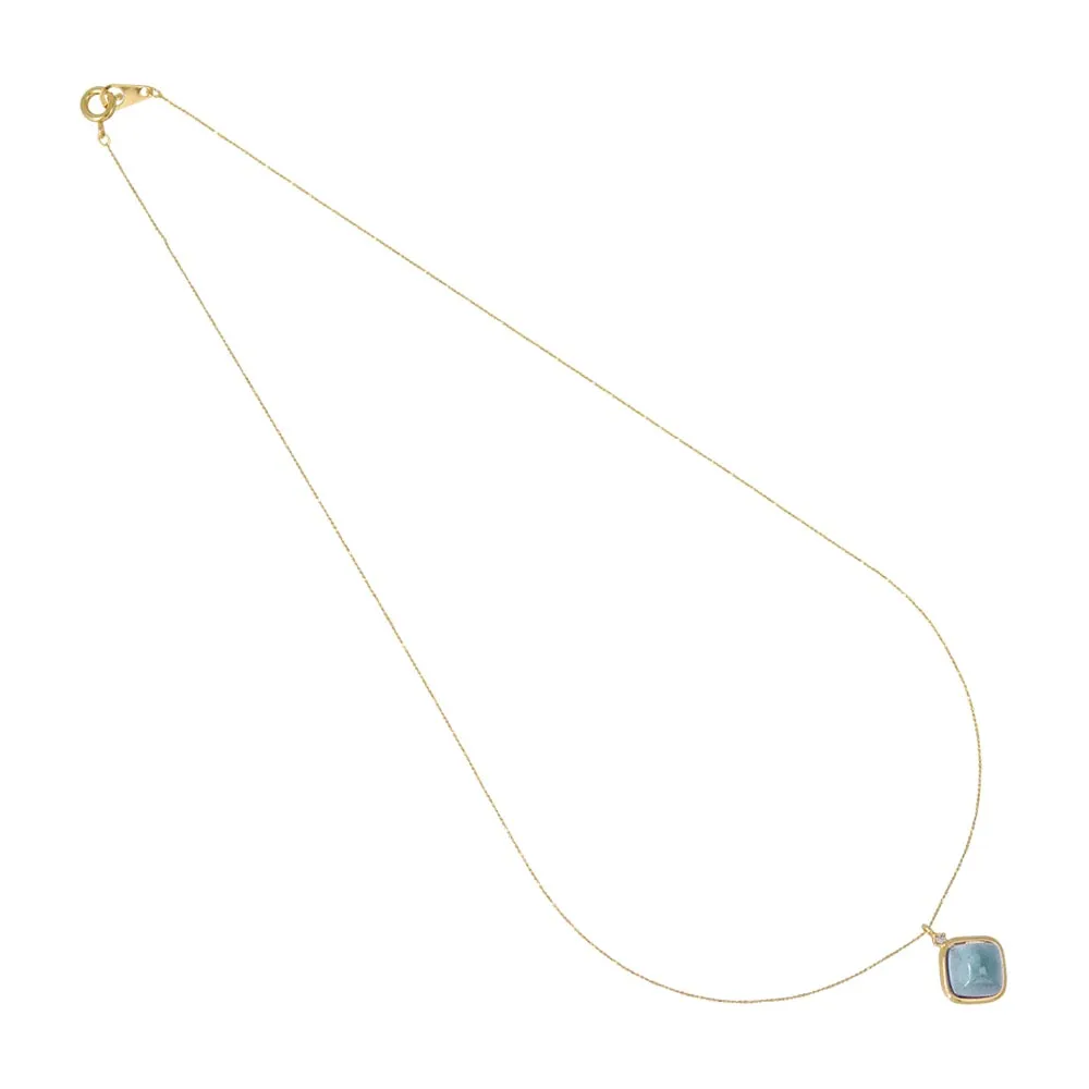 Blue Square Glass Jewel Necklace