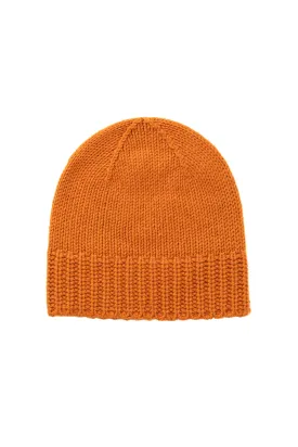 Burnt Orange Cashmere Jersey Cuff Beanie