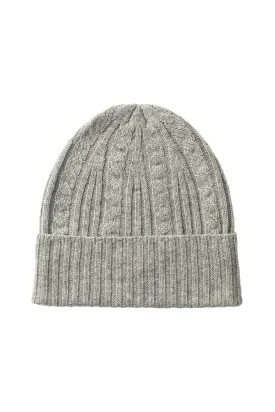 Cable & Rib Cashmere Beanie