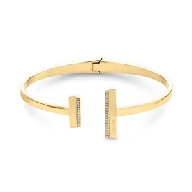 Calvin Klein Jewellery Gold Steel with Crystal Women's Hinge Bangle - 35000161