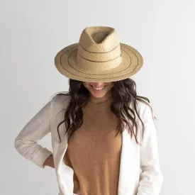 Camila Fedora - Natural with Stripes