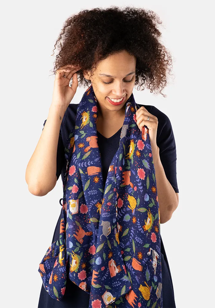 Cat Print Scarf