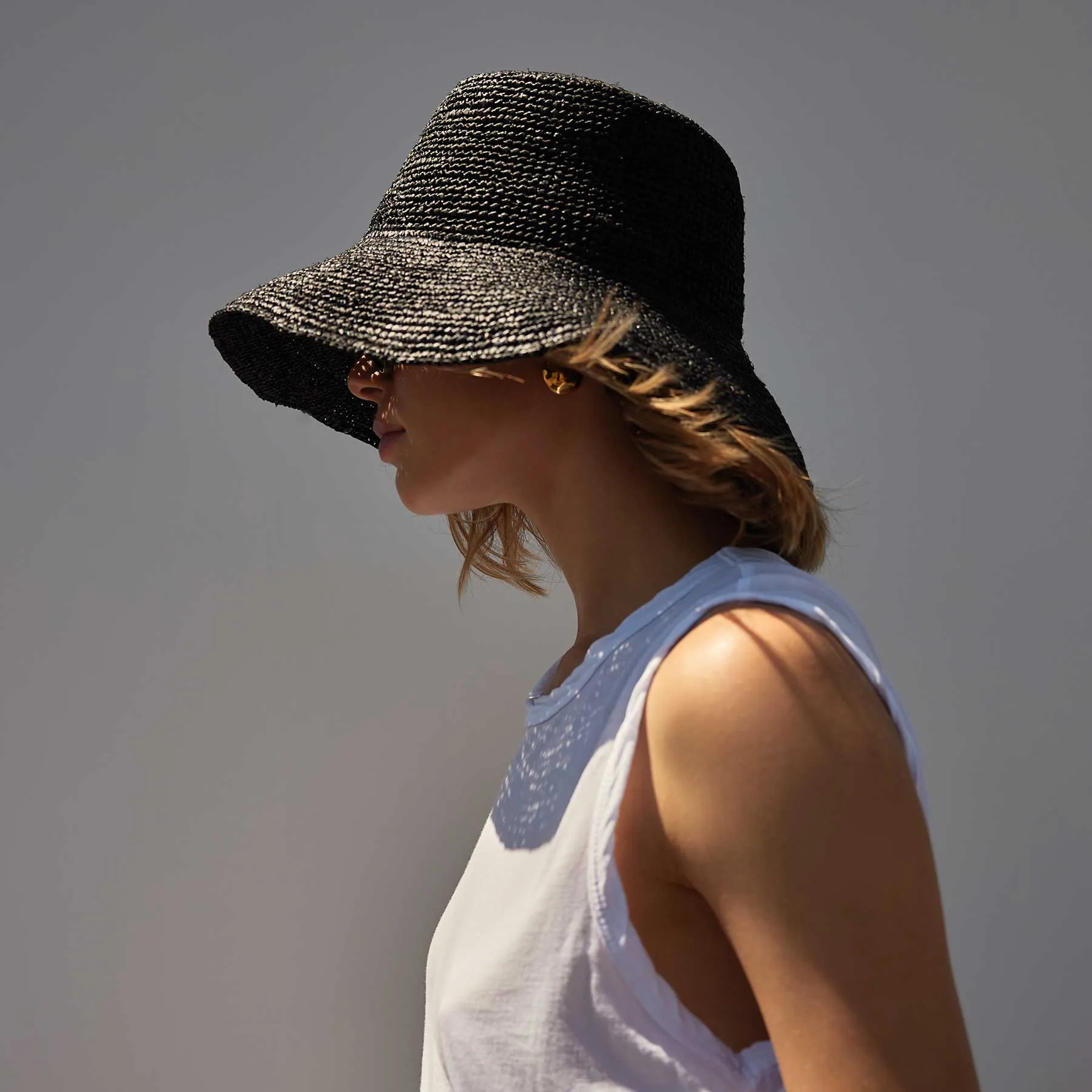 Crochet Bucket Hat - Black