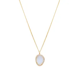 Ethereal Moonstone and Diamond Necklace in 14k Gold