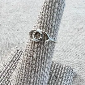 Evil Eye Ring - Silver