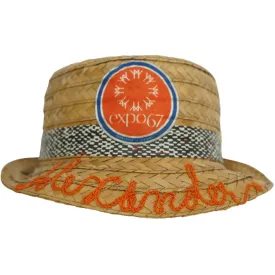 Expo 67 Souvenir Straw Trilby Hat Montreal World Fair Boys Size