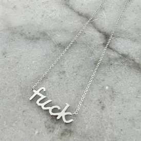 F*ck Necklace - White Gold Dipped