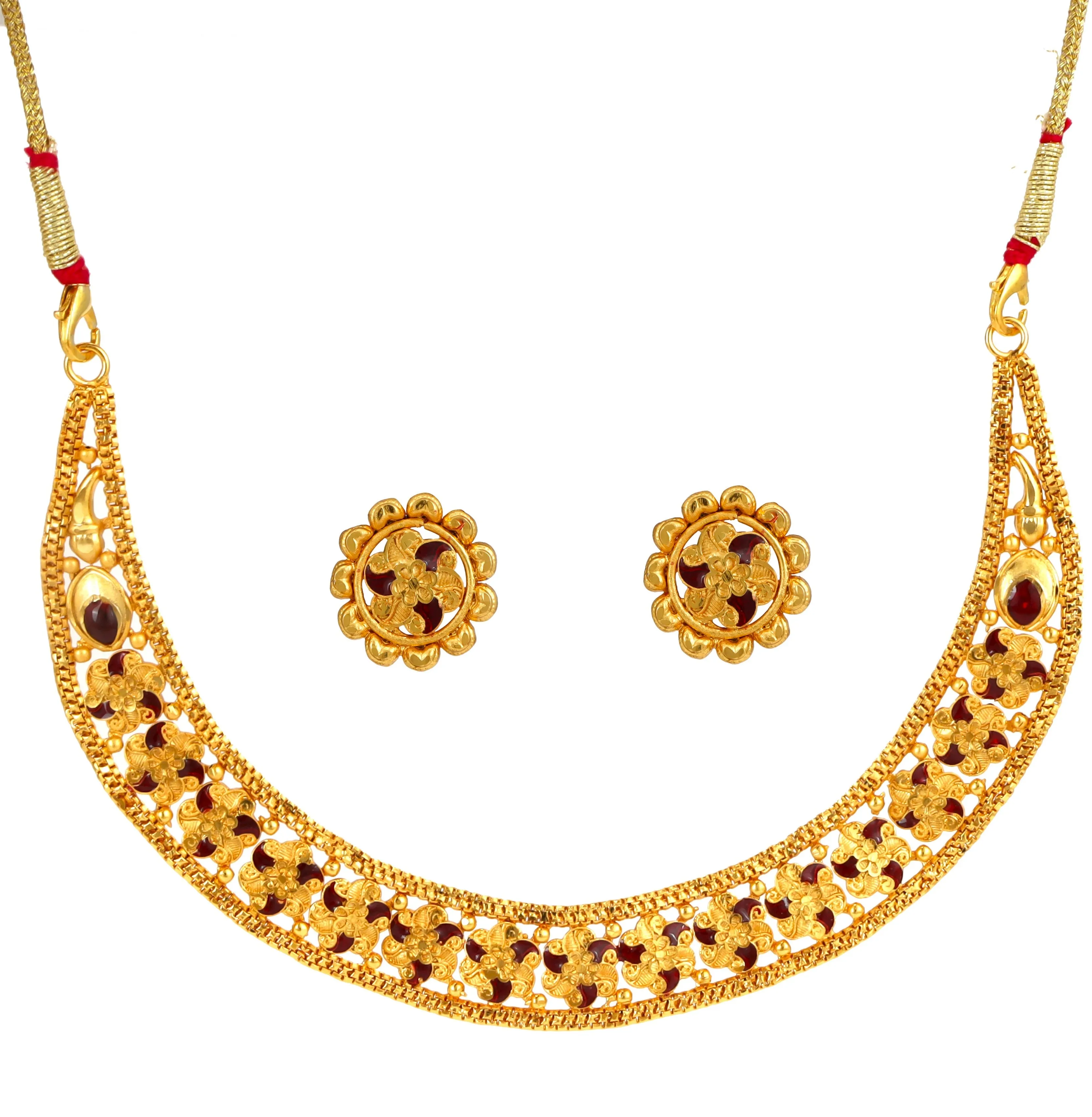 Flower Sequence Chatai Necklace Set