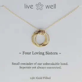 Four Loving Sisters Gold Necklace By Live Well