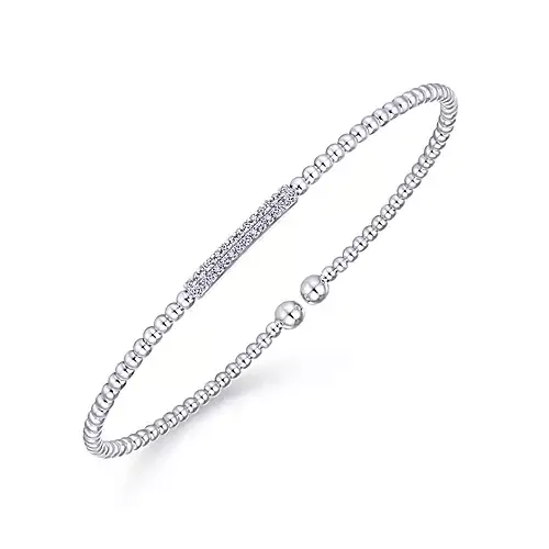 Gabriel 14k 0.13 Carat Diamond Bangle Bracelet, Available in White, Rose and Yellow Gold