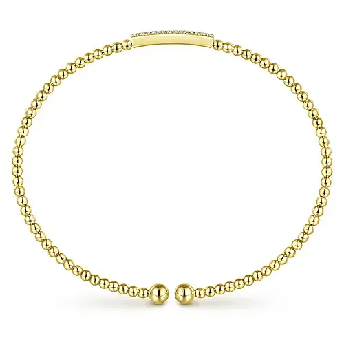 Gabriel 14k 0.13 Carat Diamond Bangle Bracelet, Available in White, Rose and Yellow Gold