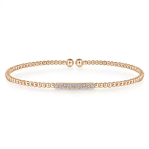 Gabriel 14k 0.13 Carat Diamond Bangle Bracelet, Available in White, Rose and Yellow Gold