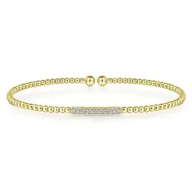 Gabriel 14k 0.13 Carat Diamond Bangle Bracelet, Available in White, Rose and Yellow Gold