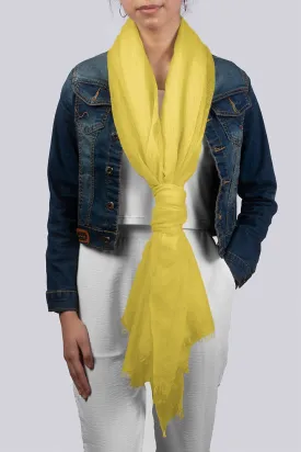 Handwoven Sunlight Yellow Cashmere Scarf Shawl Wrap