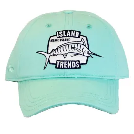 Island Trends Marco Island Marlin Embroidered Baseball Cap Hat - Seafoam