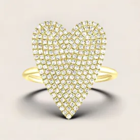 Lauren White Topaz Pave Heart Ring