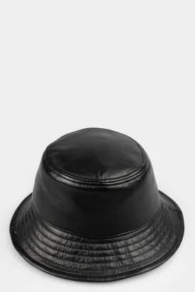 Leather bucket hat