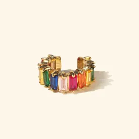 Lux Rainbow Baguette Earcuff