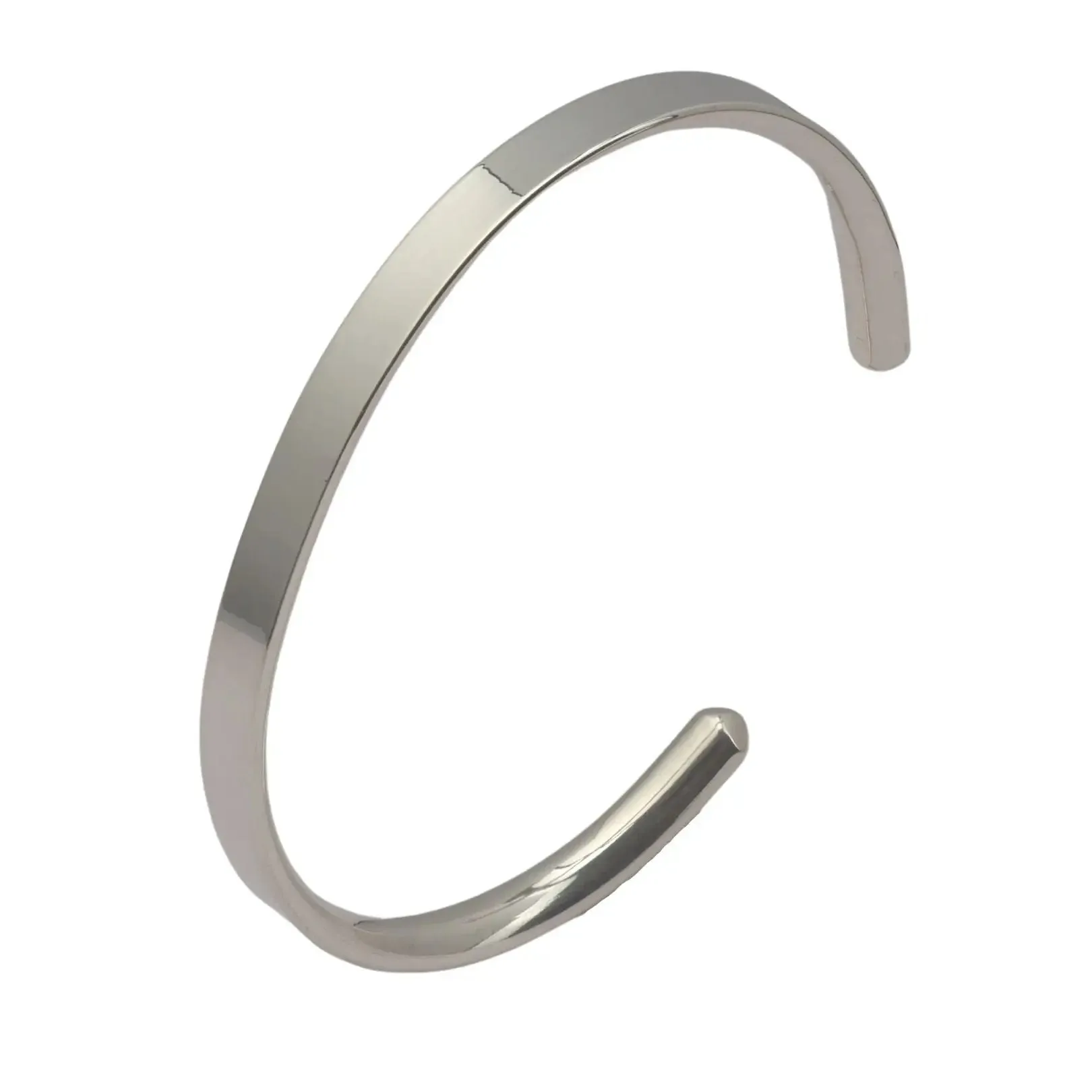 Men's 6mm Slim Silver Cuff Bracelet