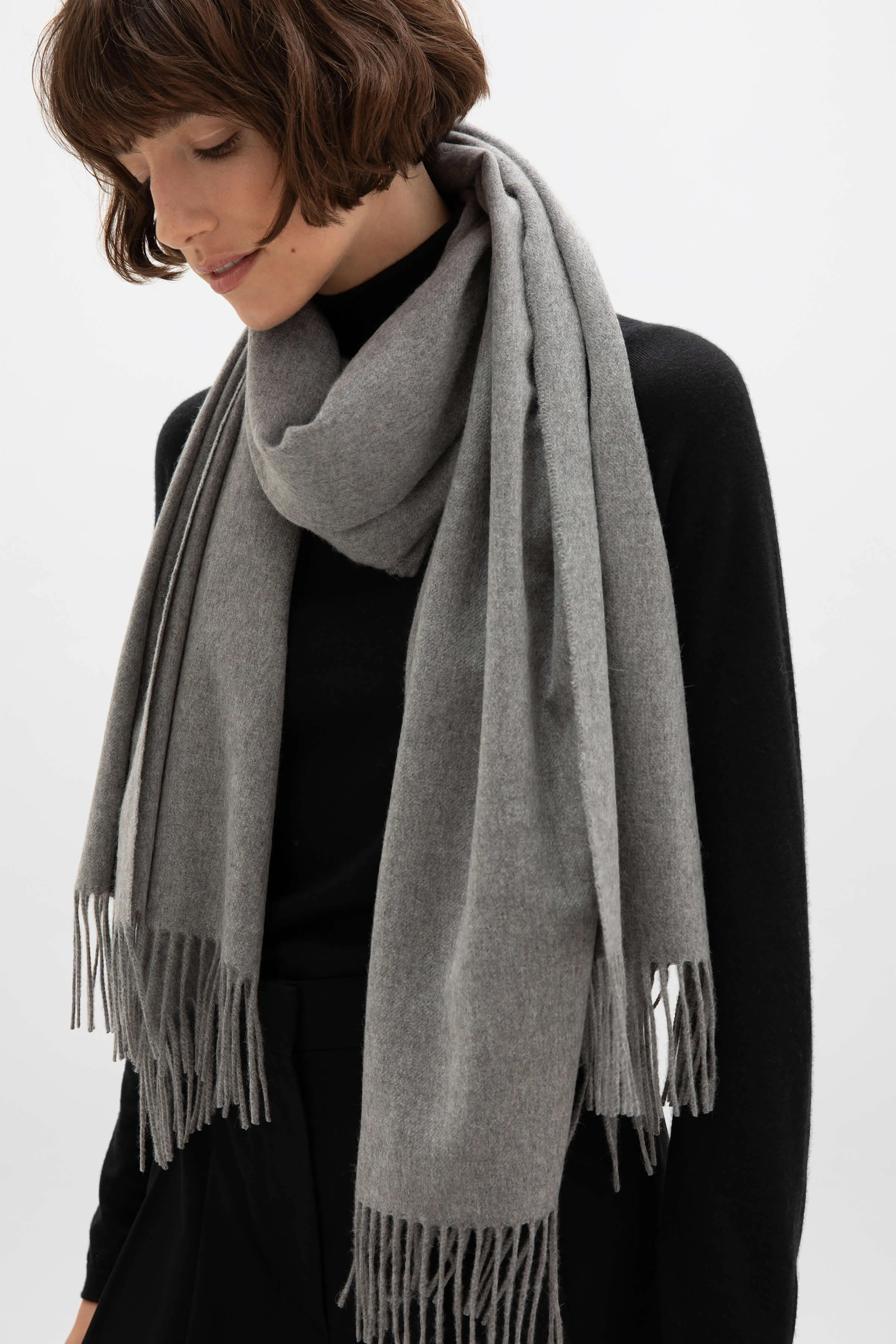 Mid Grey Cashmere Stole