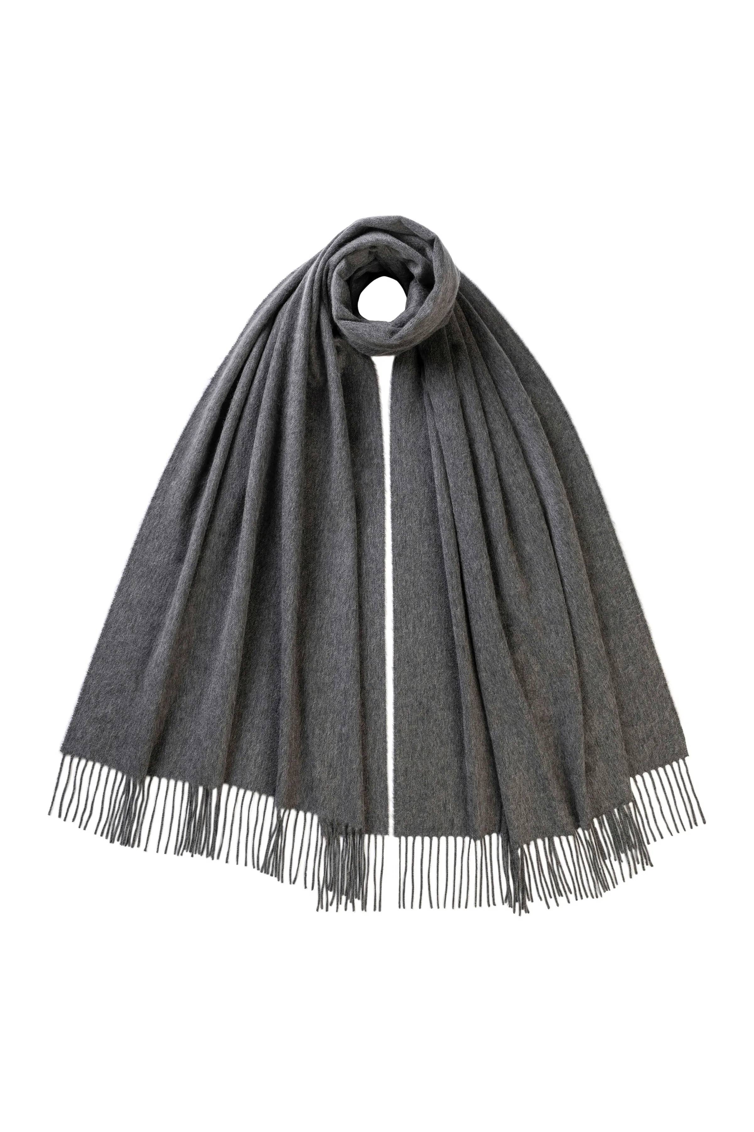 Mid Grey Cashmere Stole