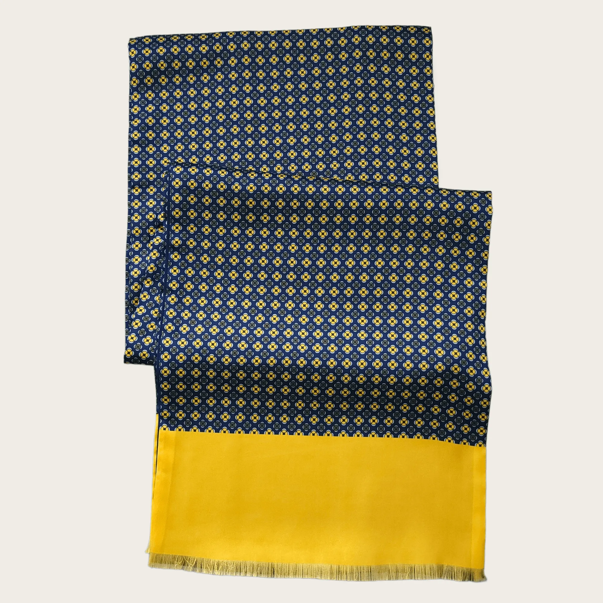 Navy Blue Yellow Dot Luxury Scarf